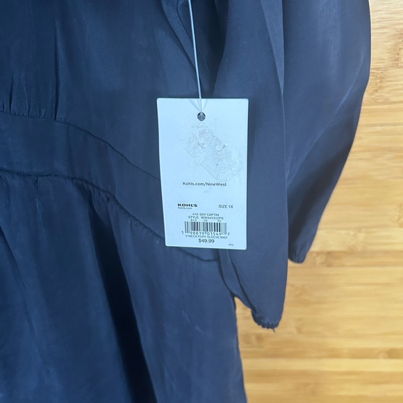 Nine West Navy Long Sleeve Dress - Picture 2 of 12